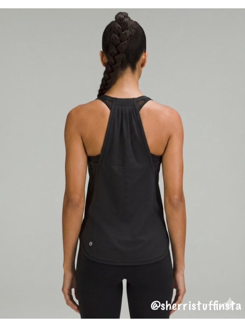 Like New Lululemon In A Flash Singlet Black Swift Running Racerback Tank Top 4